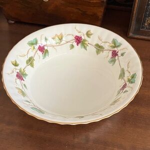 Royal Worcester England Bone China Serving Bowl 'Bacchanal' Gold Trim